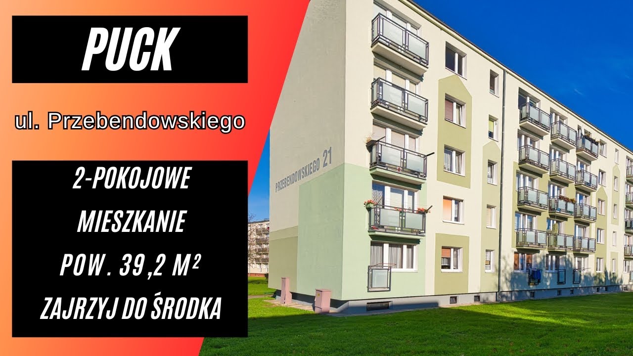 Puck ul. Przebendowskiego - 2-pokojowe mieszkanie o pow. użytkowej 39,2 m2  II piętro w bloku