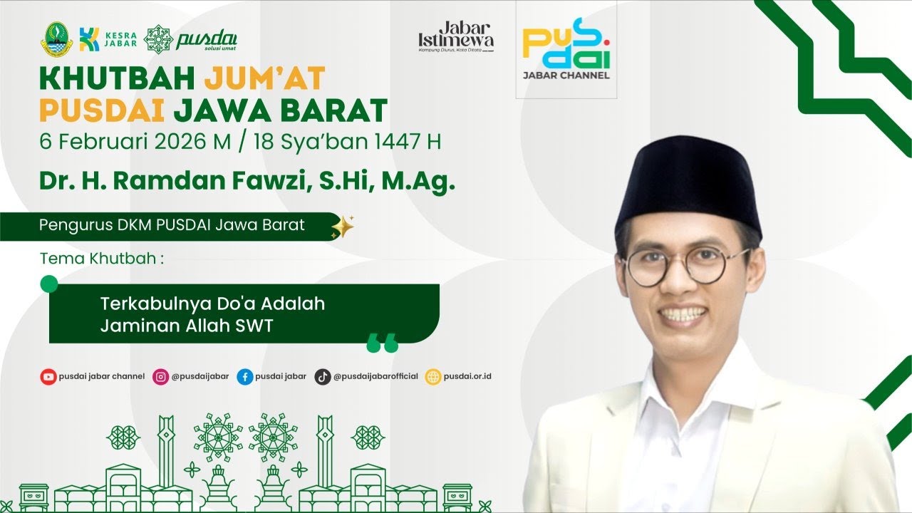 KHUTBAH JUM'AT DI MASJID PUSDAI JAWA BARAT 6 FEB 2026