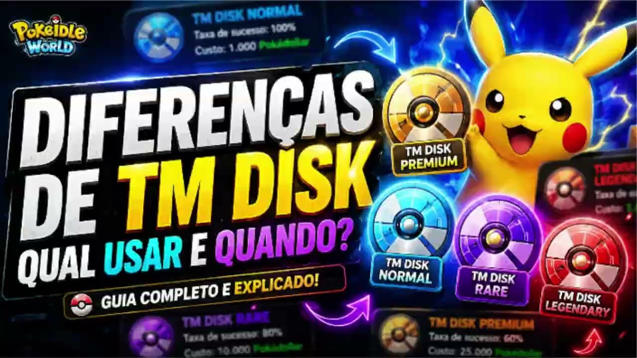 ✅ Guia Completo das TM Disks | Qual Vale Mais a Pena? | Poke Idle World