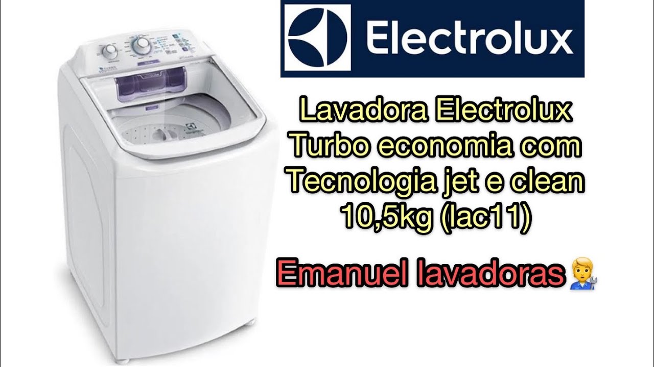 Lavadora Electrolux turbo economia com tecnologia jet e clean 10,5kg (LAC11) roupas coloridas