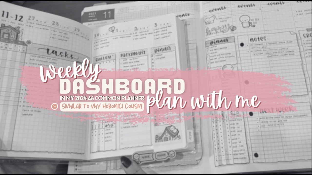 🥰 Weekly DASHBOARD | 1st Week in A6 Common Planner | Ideas for 2024 Planning System!!