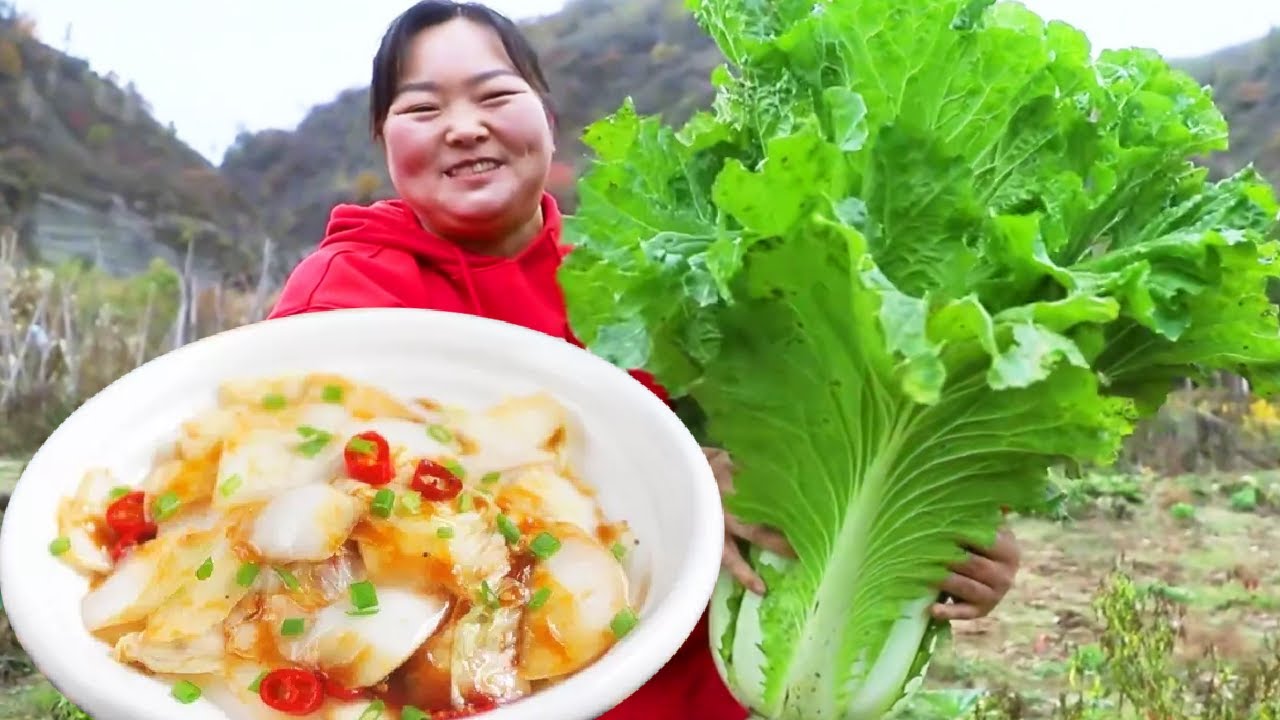 【陕北霞姐】收获200斤大白菜，做陕北风味”醋溜白菜“，鲜嫩脆爽酸辣开胃，蘸馒头吃可美了！