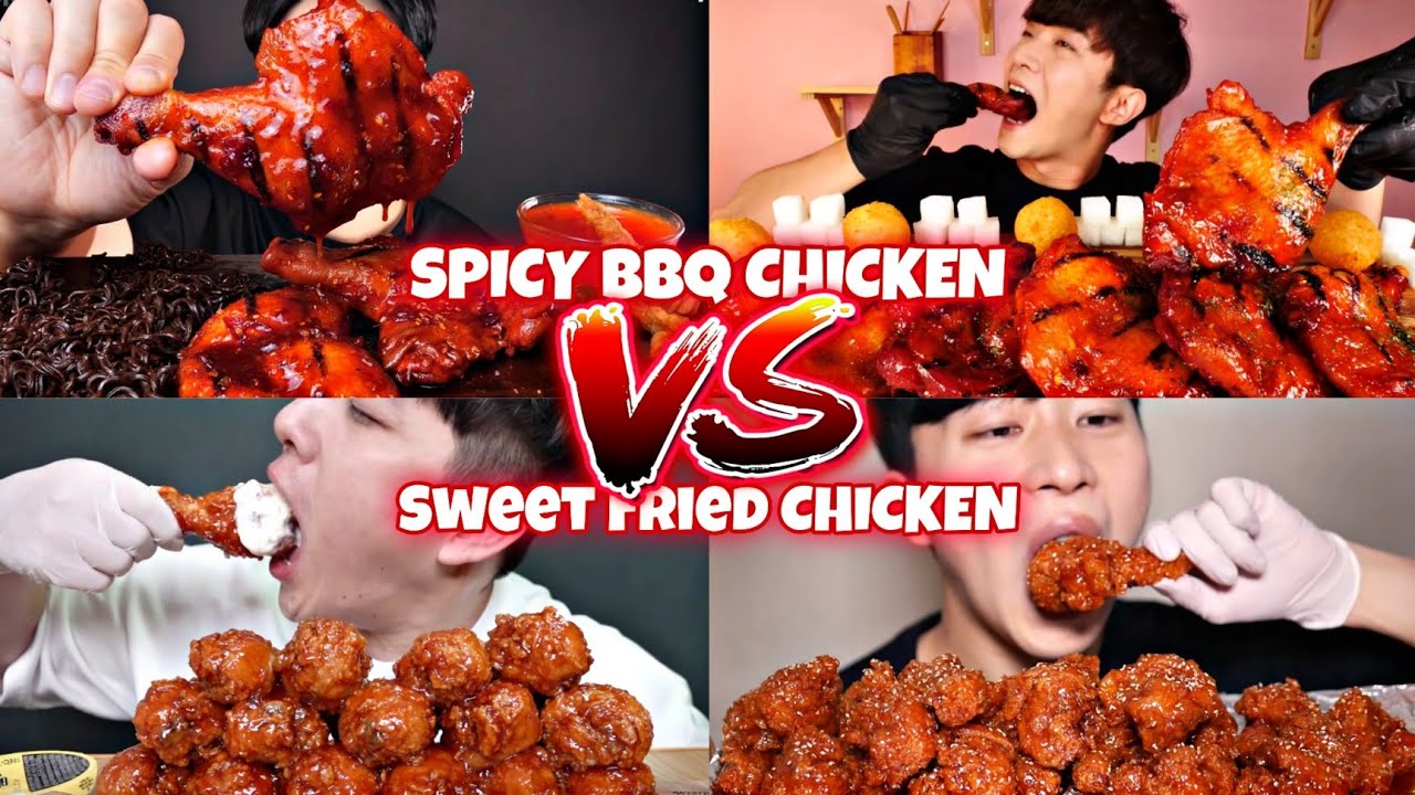 SPICY BBQ CHICKEN VS SWEET FRIED CHICKEN!🌶️🍗🆚🍗🍭