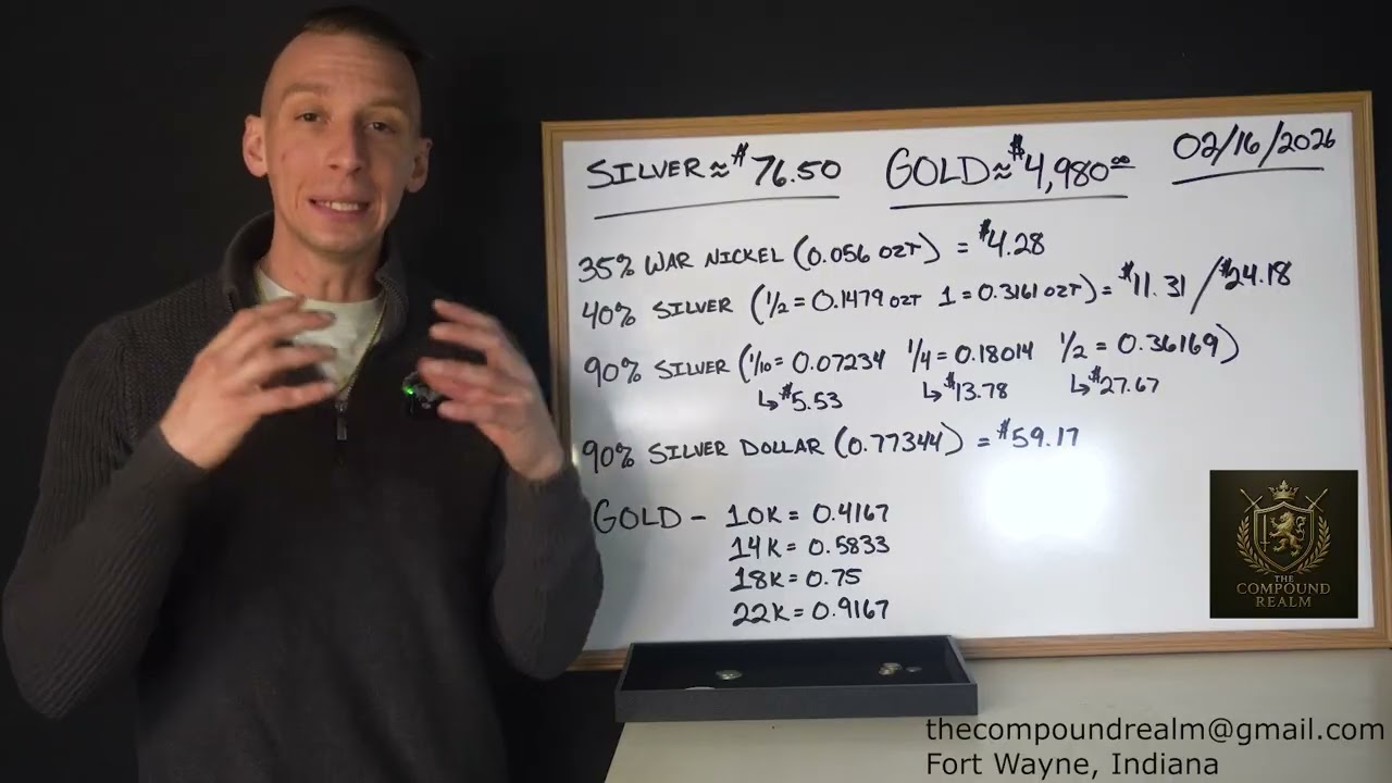 Silver and Gold Updates By Coin Dealer Adrian Avila - The Compound Realm 02/16/2026