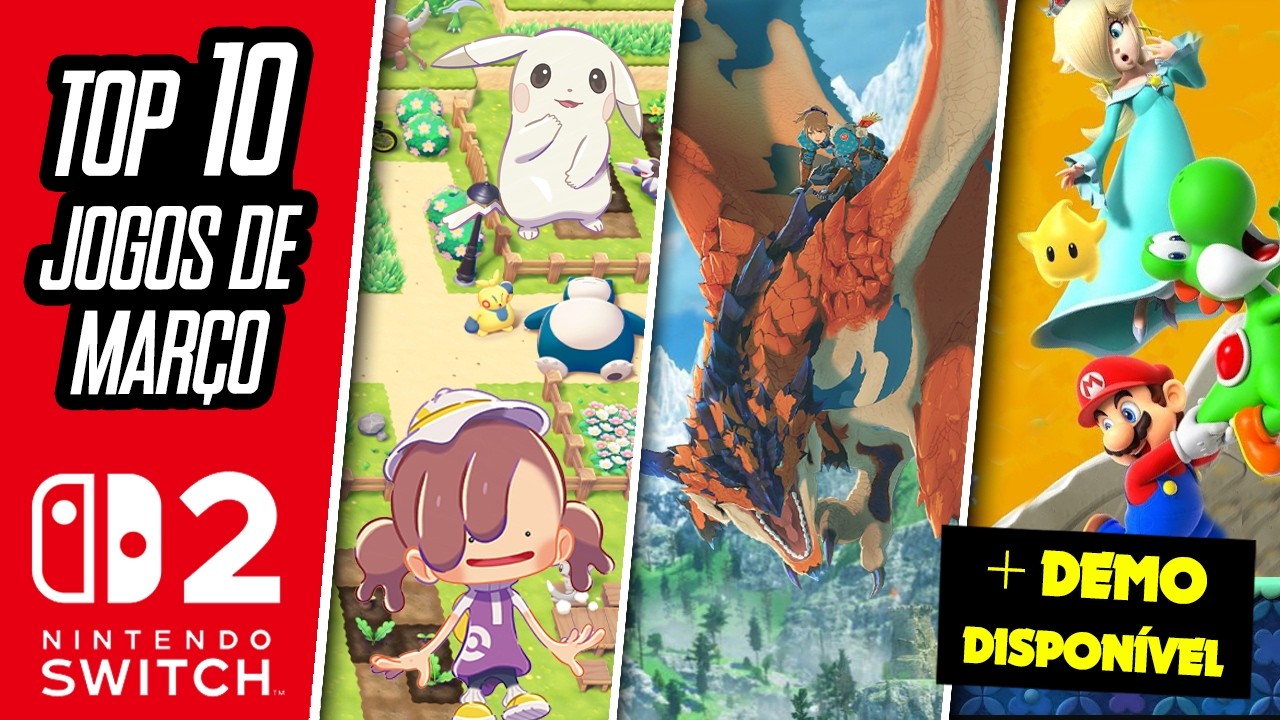 TOP 10 JOGOS de MARÇO 2026 para Nintendo Switch e Swich 2