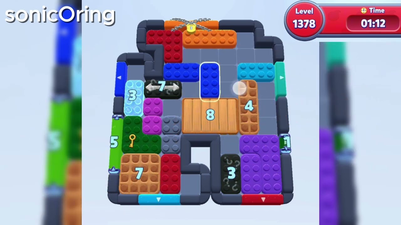 Уровень 1378 игры Color Block Jam