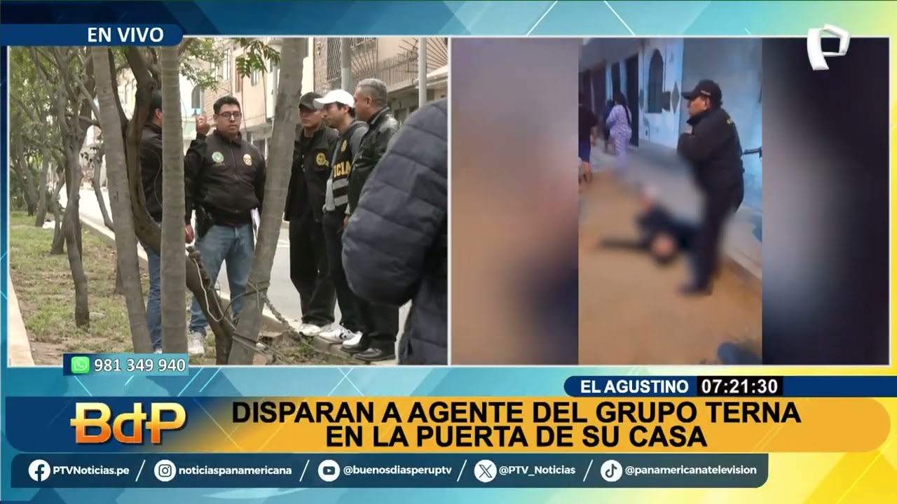 Le disparan a polic&iacute;a del grupo Terna cuando llegaba a su vivienda en El Agustino