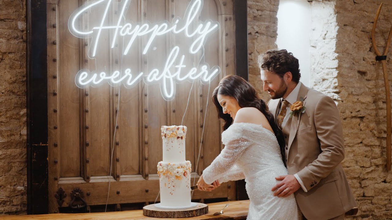 Terri & Rhys’ Autumn Wedding at The Great Tythe Barn 🍂✨ | A Cinematic Cotswolds Love Story 🤍