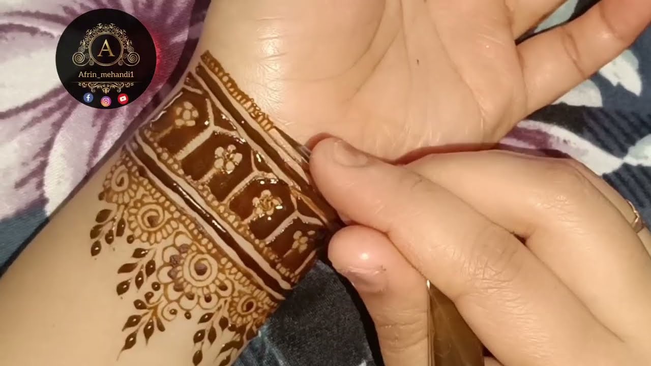 4 different work in one henna design for front hand/ beautiful henna designs/ New mehandi designs 
