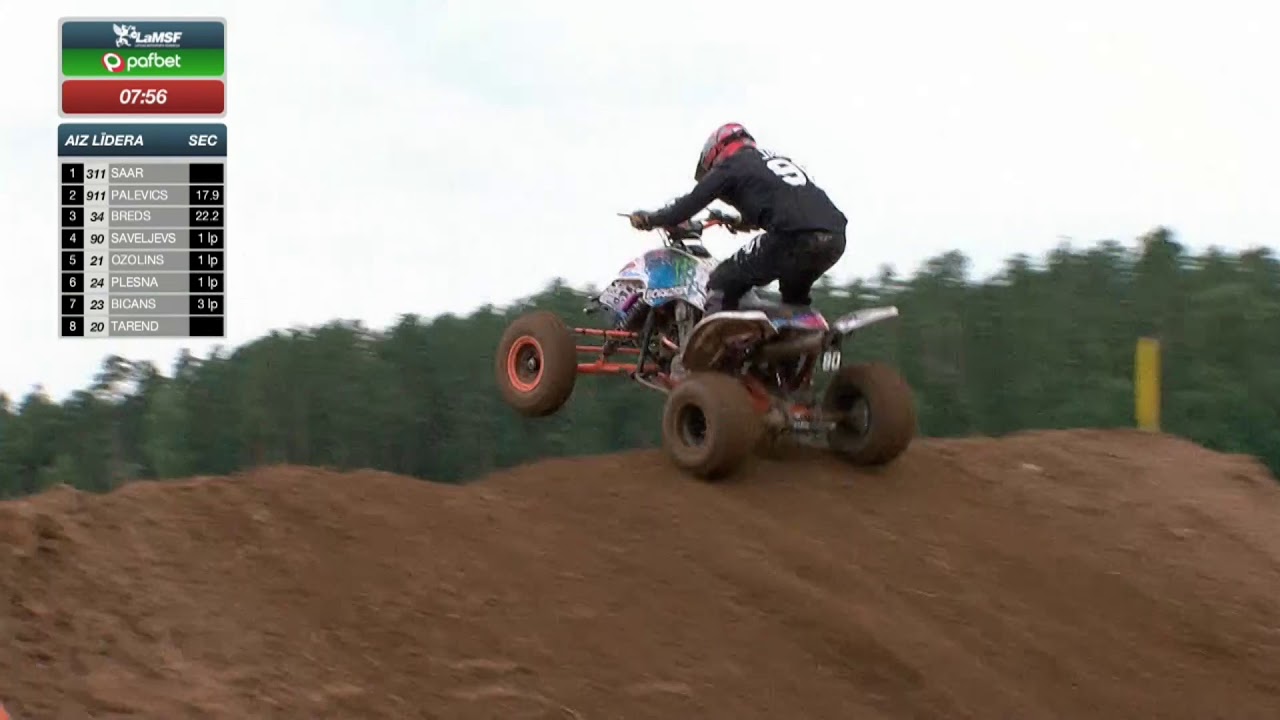 Latvijas čempionāts motokrosā 2. posms no Apes, 1. brauciens blakusvāģiem un kvadracikliem