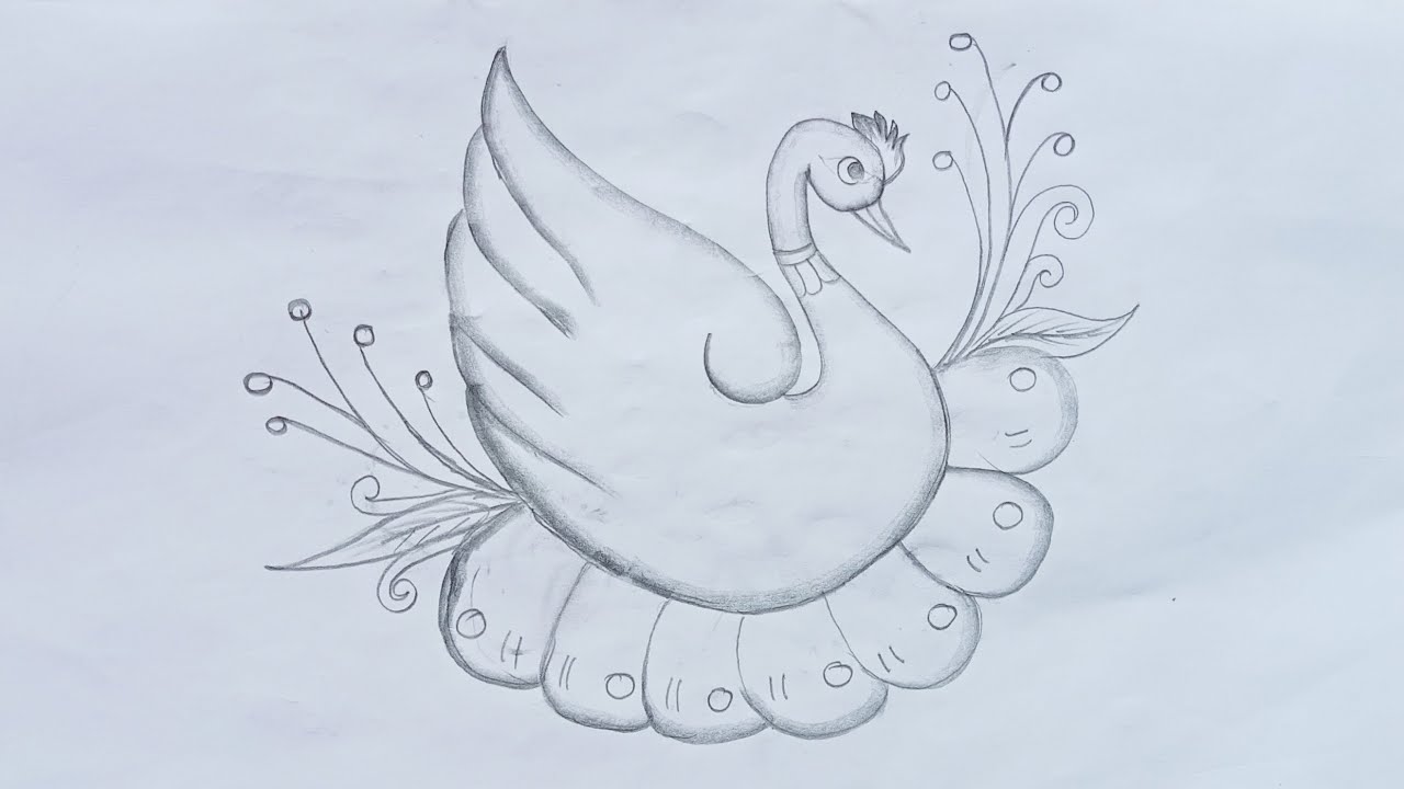 How to draw beautiful peacock/शॉर्ट मोर का चित्र बनाना सीखे/very easy step by step drawing banaen ar
