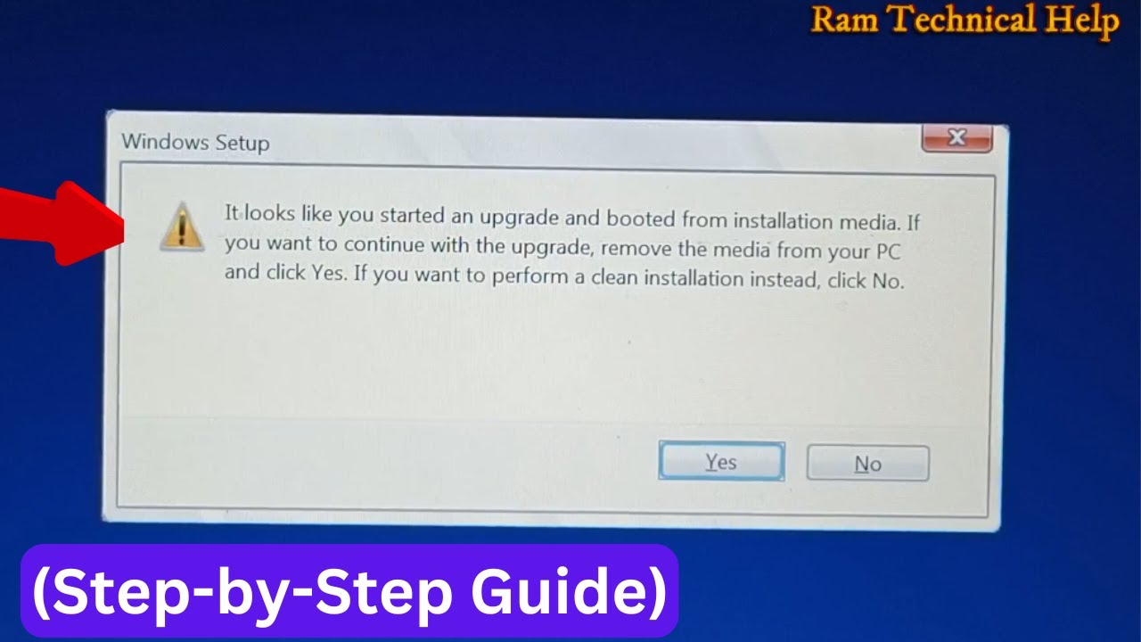 how to fix It Looks like you started and upgrade and booted from installation media.