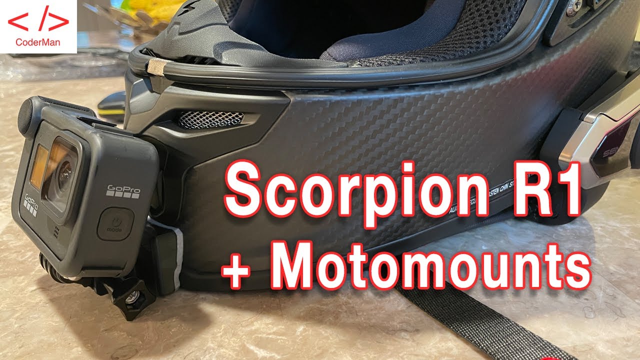 Installing the Motomounts GoPro Chin Mount on the Scorpion EXO-R1 Air Carbon Helmet + Riding Footage