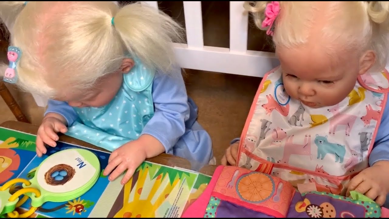 Ellie and Everly feeding And dressing | Reborn Twins | reborn videos