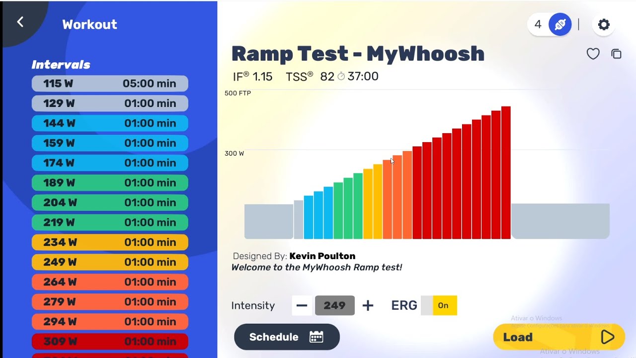 Teste de FTP feito no Mywhoosh - 27 Fevereiro 2025