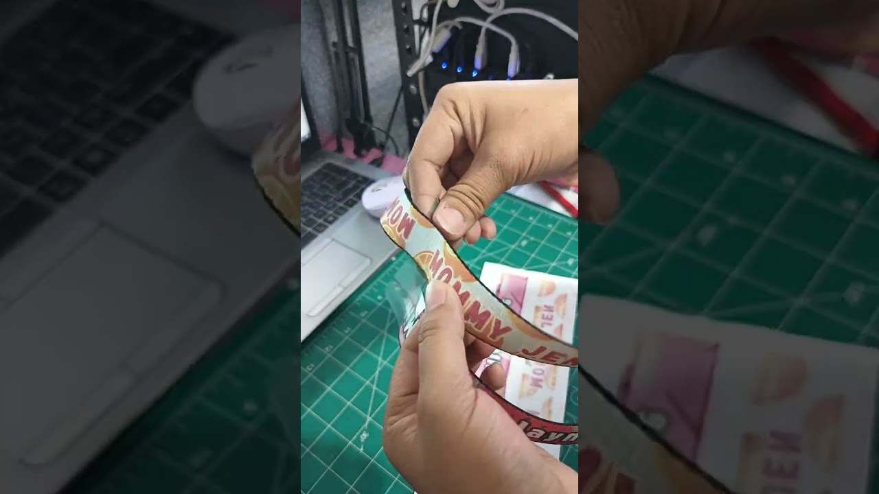 Gawa tayo ng Sublimation Wrislet Keychain next is ID Lace na😁😍 #buttonpressmachine #wristletkeychain