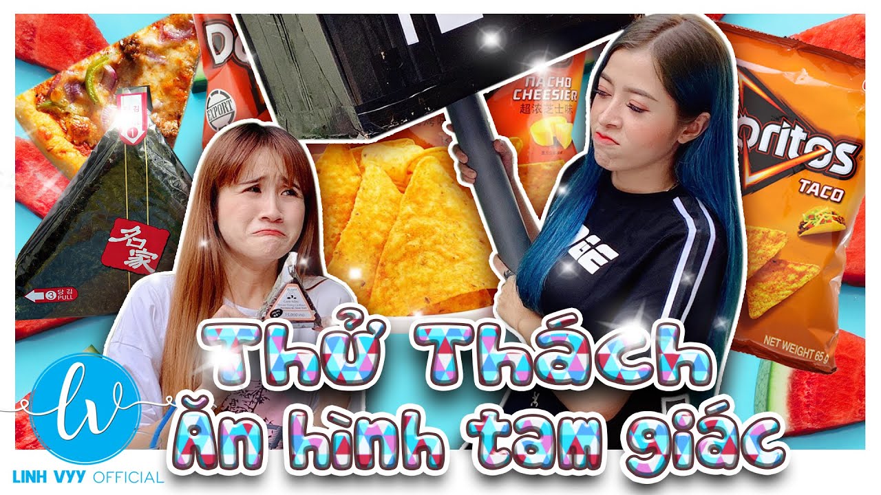 Thử Thách 24h Ăn Đồ Ăn Hình Tam Giác I Linh Vyy Official 