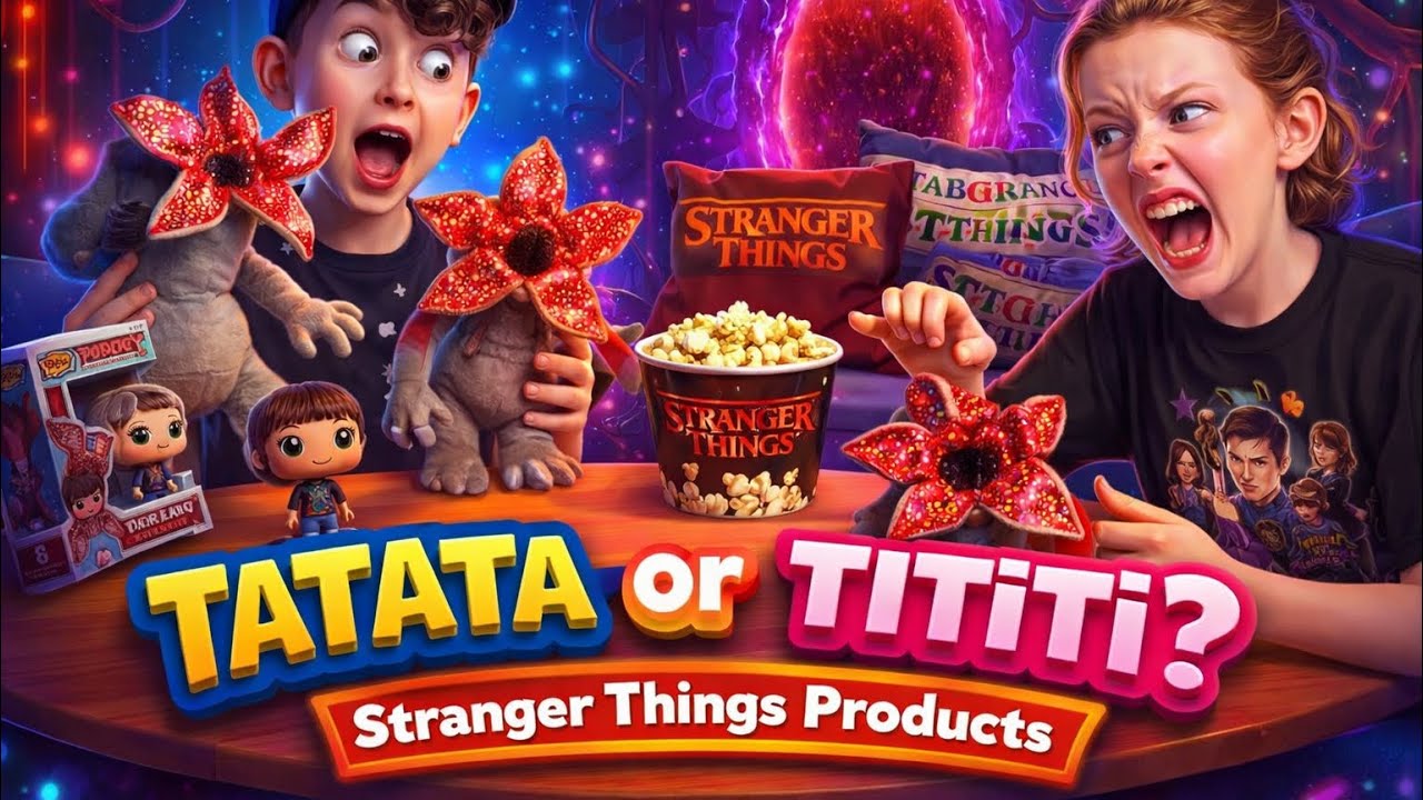 Brincadeira do Tatata ou Tititi com produtos Stranger Things 