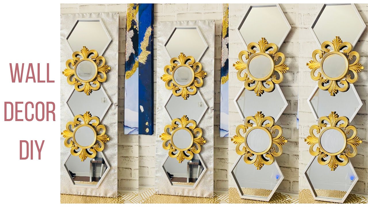 LARGE WALL DECOR USING DOLLAR TREE MIRRORS | HOME DECOR DIY #walldecor #diyproject #homedecor