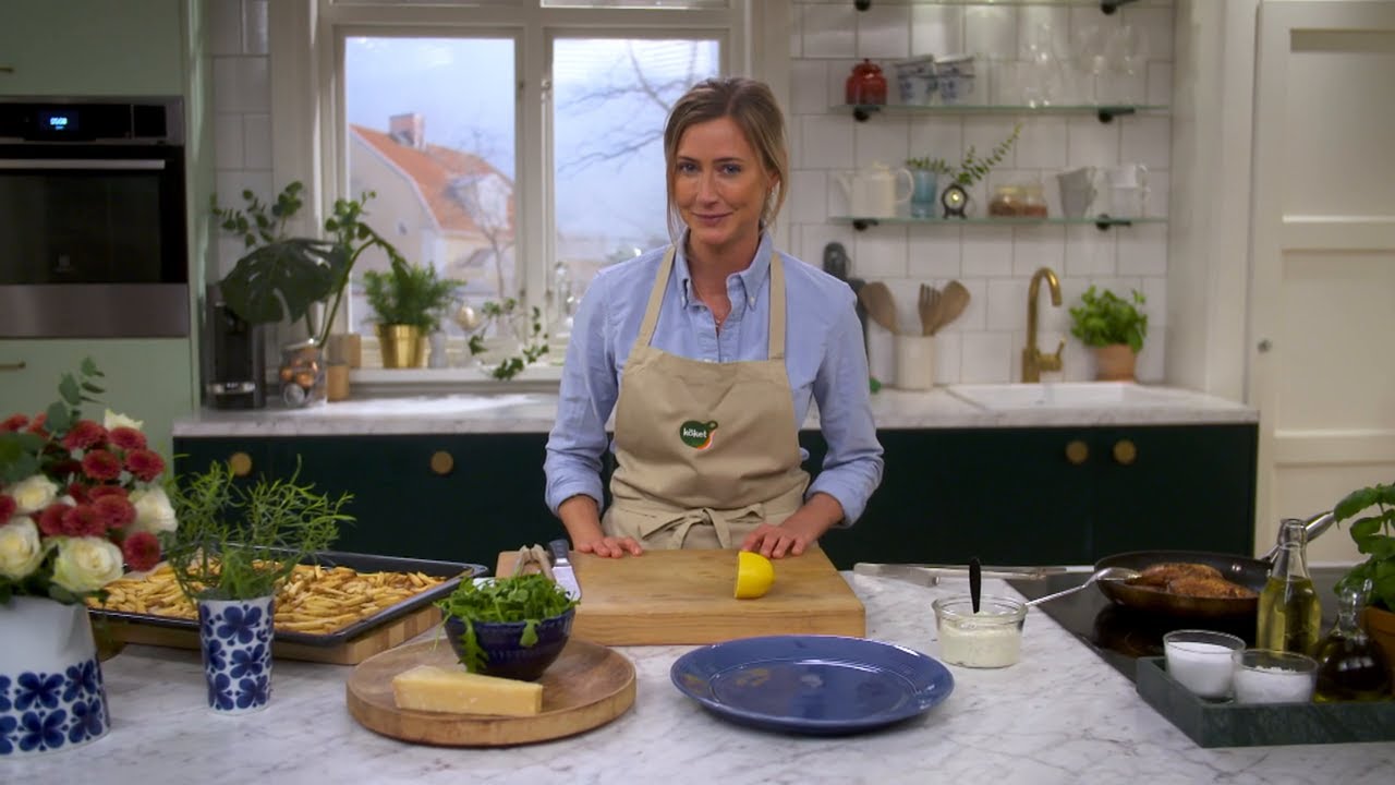 Kökets middag: Kyckling med vispad dragonkräm och parmesanpommes - Köket