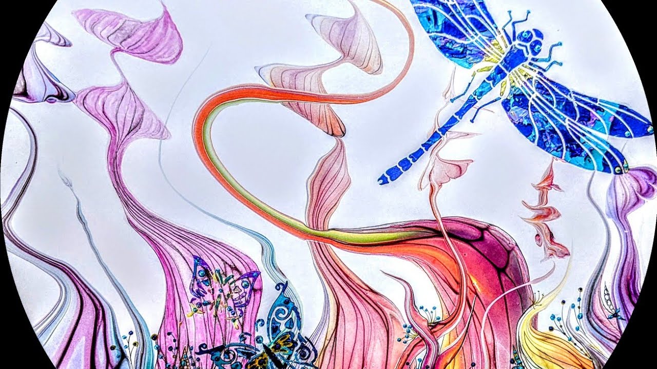 'Dragonfly Collab' Stunning Fluid Art ~ #TLP #abstract  #acrylicpouring