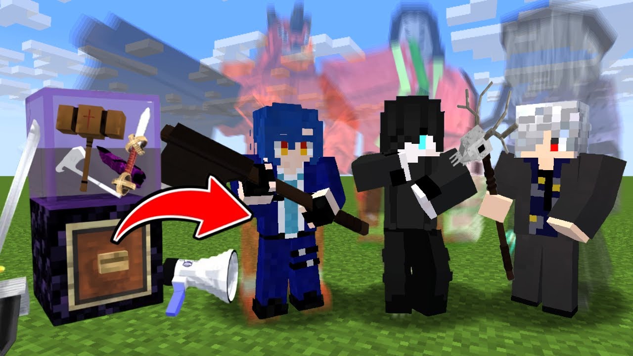 呪霊三銃士の大同盟!?パラソルが金的ガチャでガチPVP！【マイクラ】【マインクラフト】