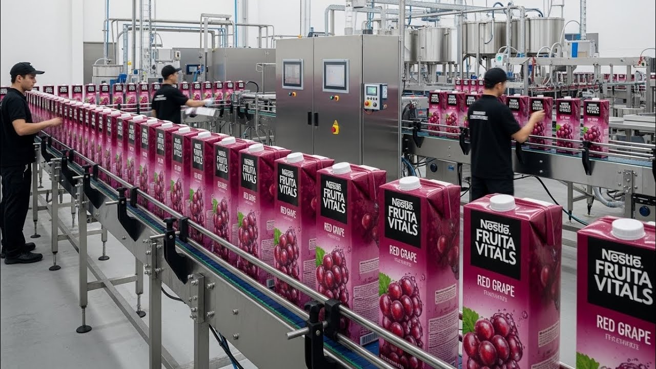 Inside Nestlé Fruita Vitals Red Grape Juice Production Process | Factory Tour