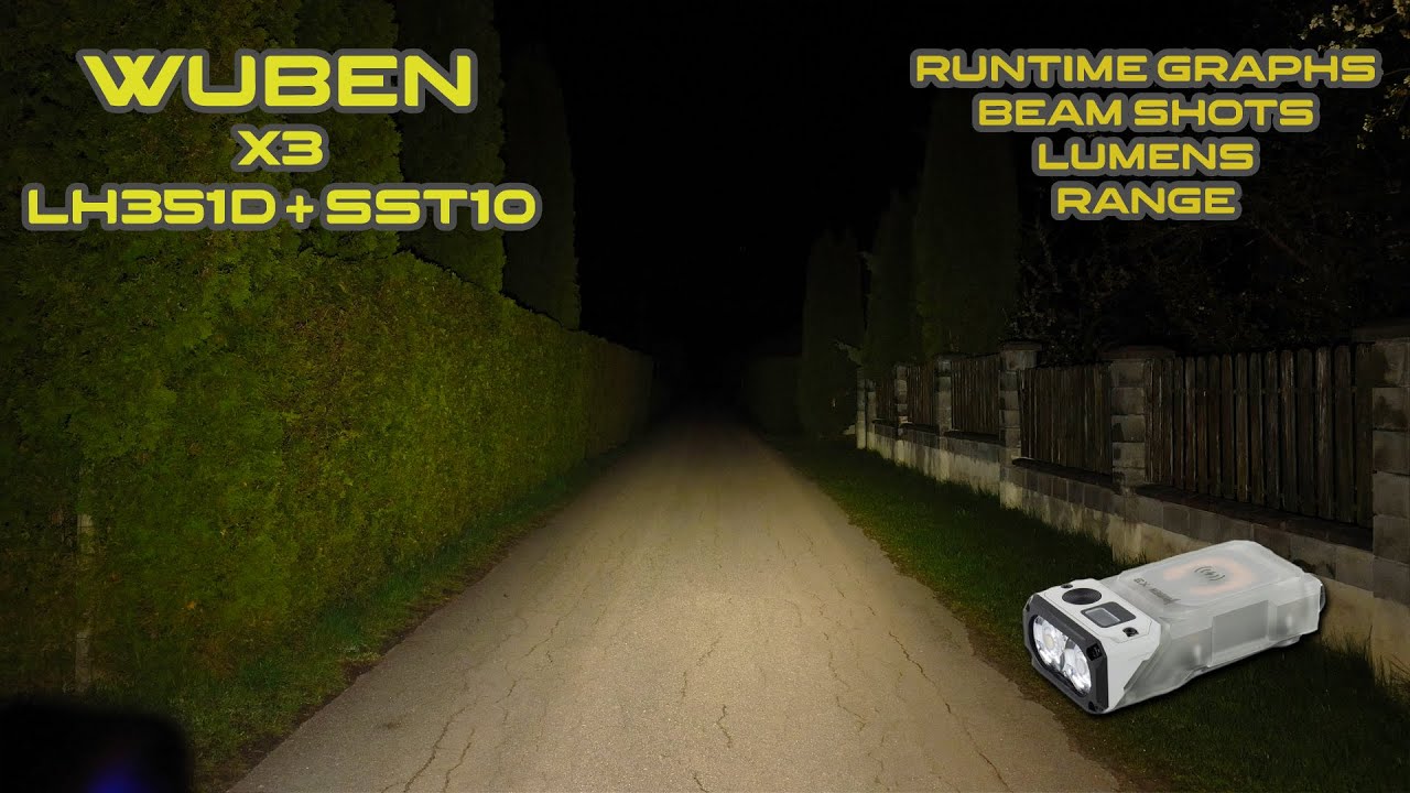 Wuben X3 EDC flashlight review | Night shots and runtimes