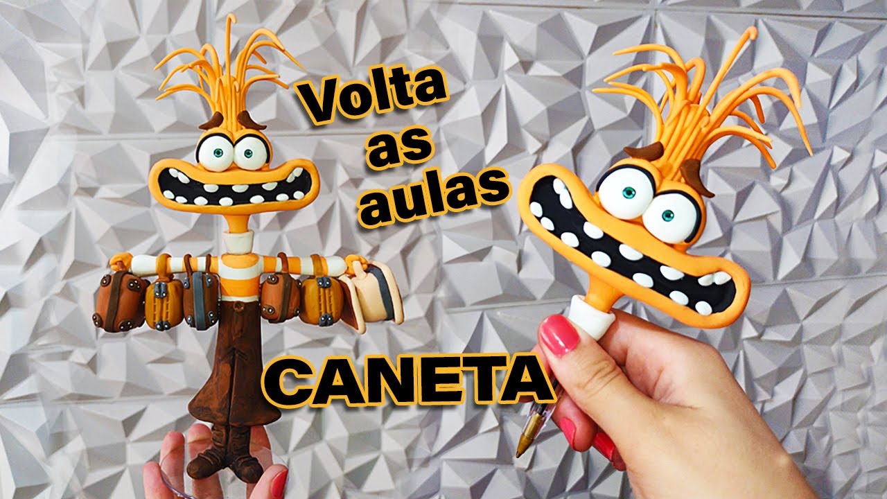 Ansiedade de Divertida Mente em Biscuit - Volta ás aulas 2024 - Reciclagem com garrafa pet