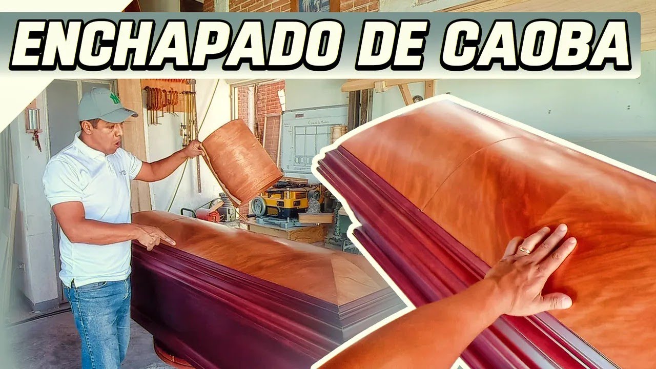 TÉCNICA DE ENCHAPADO A CORTE PLUMA / Pegando chapa de madera ornamental #elmueblemoderno