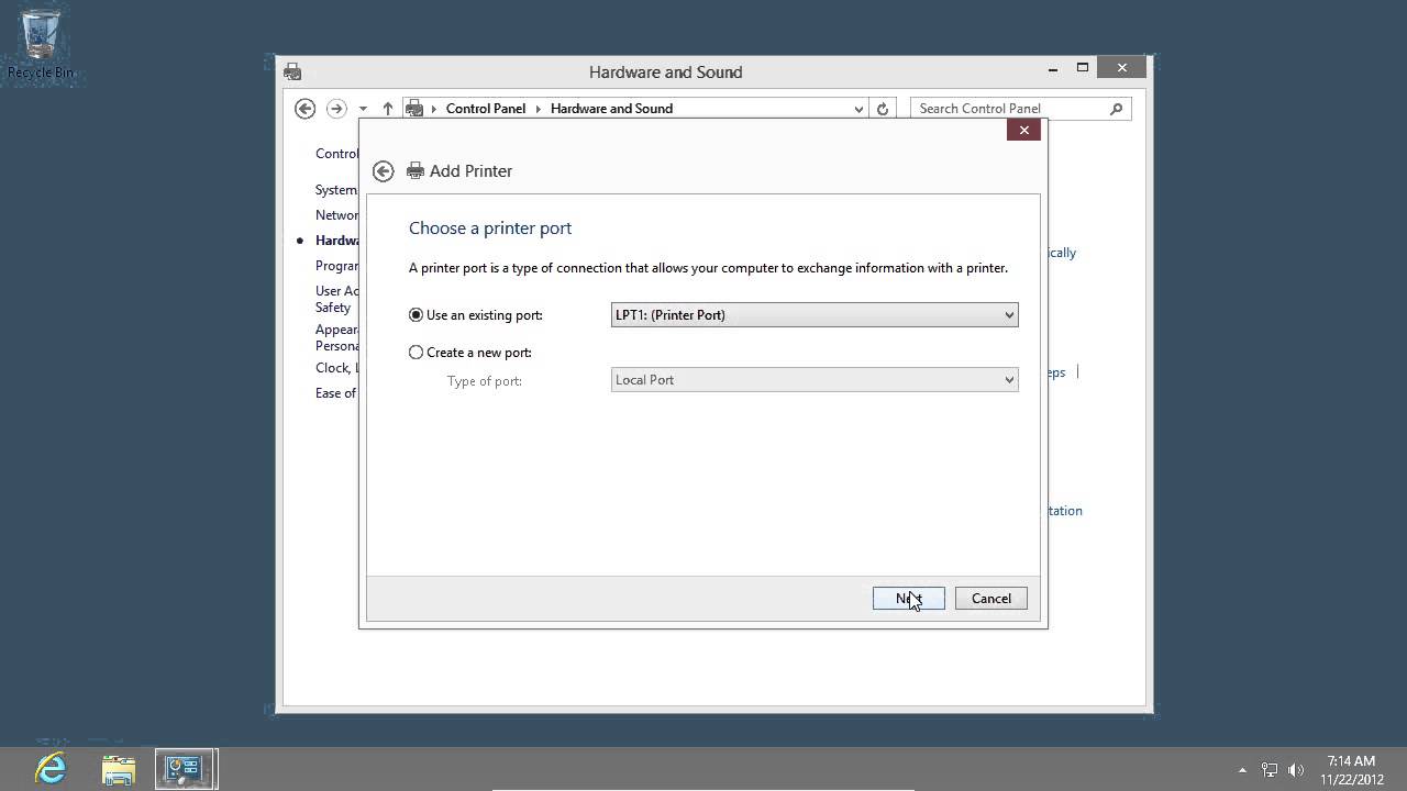 How to install Printer with Windows 8