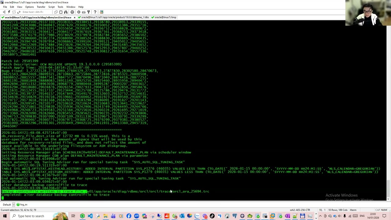 Session 4 - Viewing the contents of a control file | Tran Van Binh, Oracle Database Master
