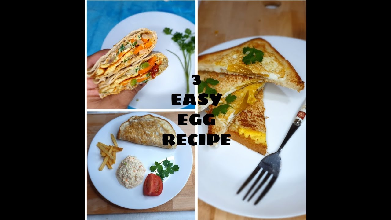 EASY EGG RECIPES FOR BREAKFAST / 3 MIN RECIPES / BREAD OMLETE / FLUFFY OMLETE /EGG ROLL
