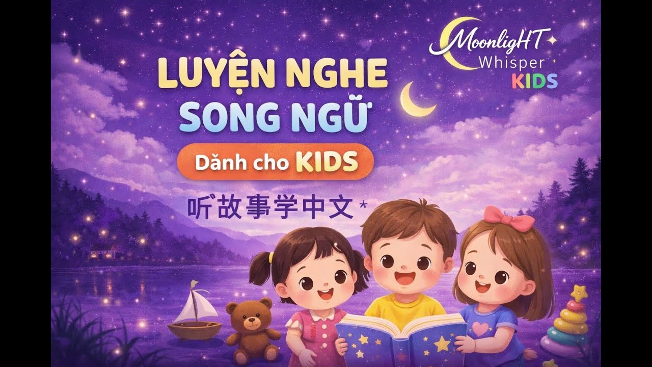 Cùng bé học song ngữ Trung – Anh | Phương tiện - Dụng cụ học tập - Cơ thể | MoonligHT Whisper 🌙