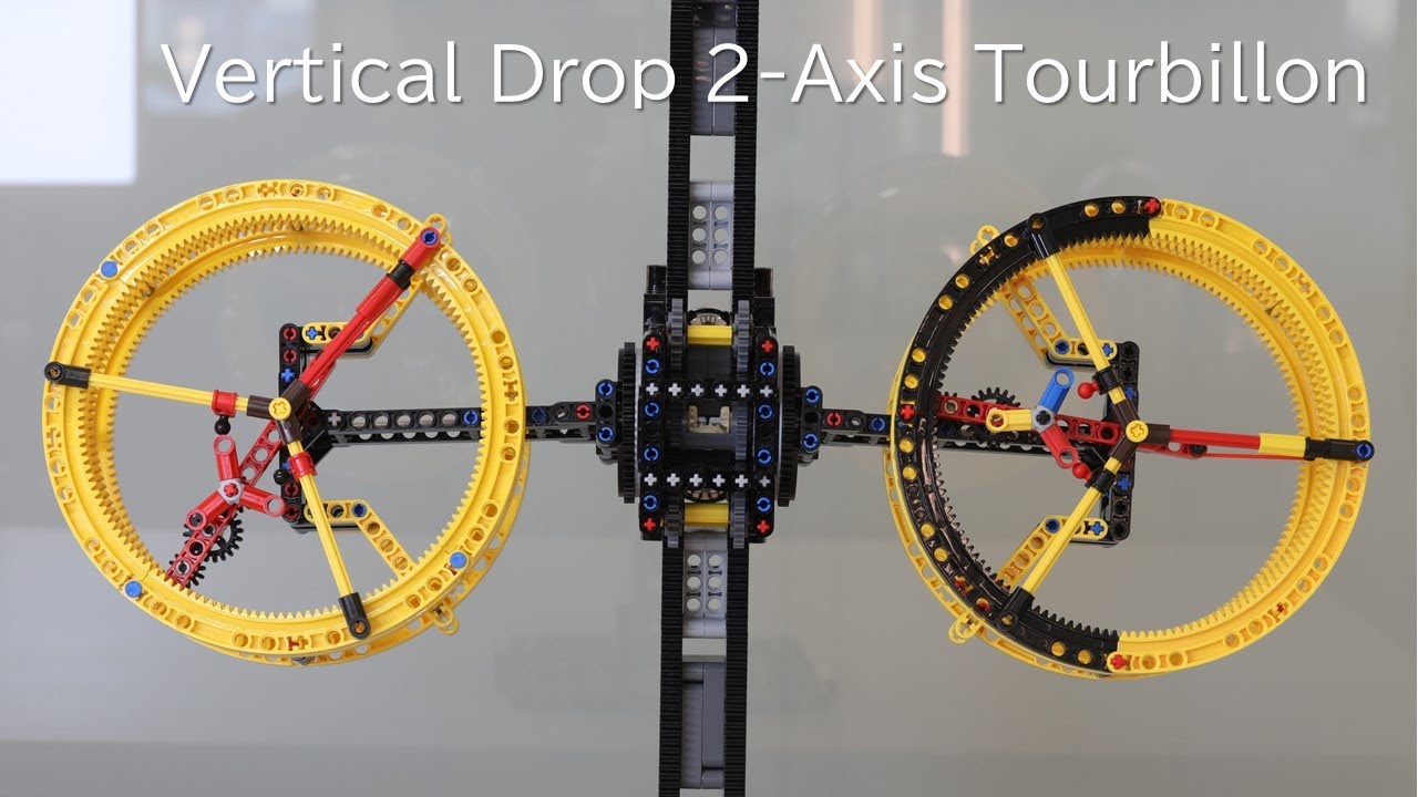 How planetary gears work with biaxial twin tourbillons / Vertical Drop 2-axis Twin Tourbillons /LEGO