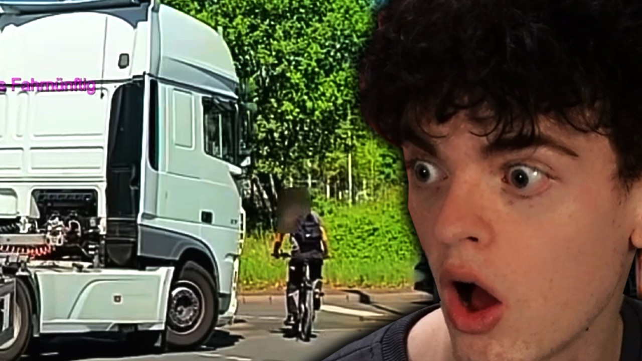 LKW Überfährt fast RADFAHRER 😨💀