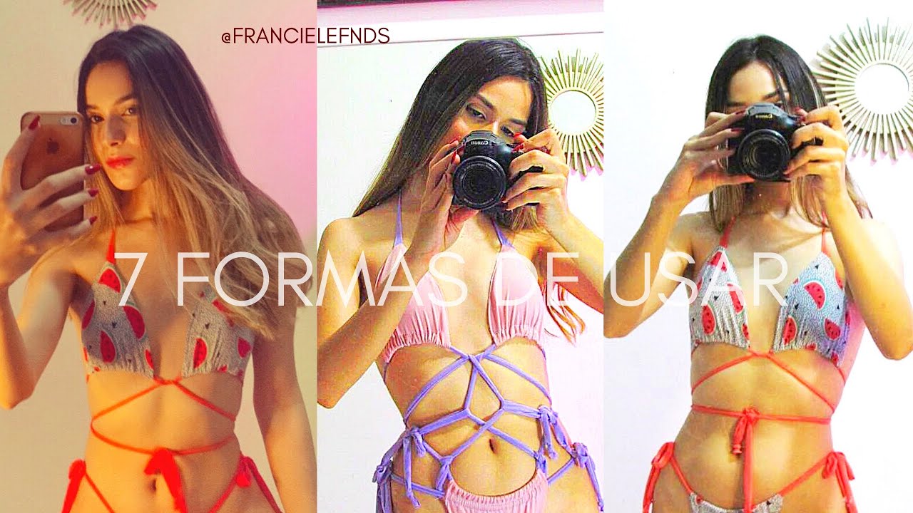 COMO AMARRAR BIQUINI 7 FORMAS DIFERENTES | Franciele Fernandes  | CUSTOMIZATION
