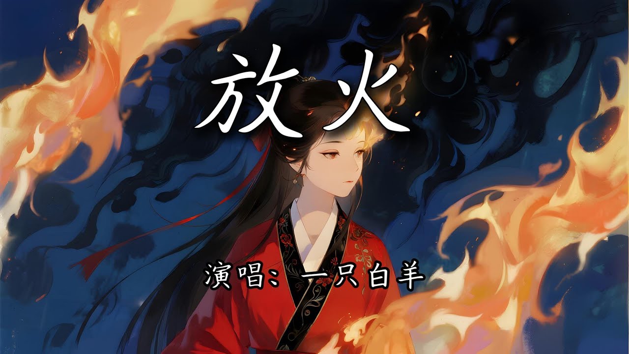 一只白羊 - 放火『人间的水深火热，放 一把火 让天地变色。』【4K | 动态歌词MV】