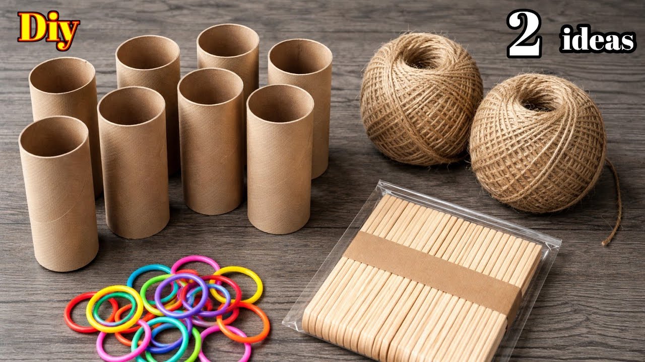 2 awesome ideas with toilet paper rolls and jute rope! Great recycling ideas ♻️
