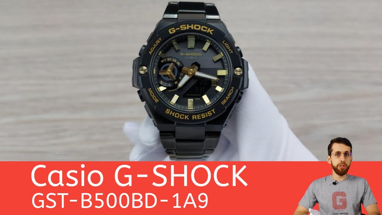 Чёрно-золотой G-Steel / Casio GST-B500BD-1A9