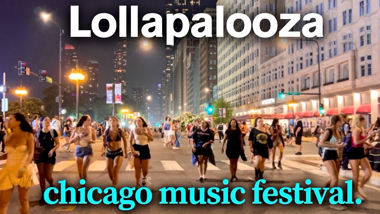 🎶Chicago Music Festival | Chicago Walking Tour | Lollapalooza | Downtown Chicago Nightlife