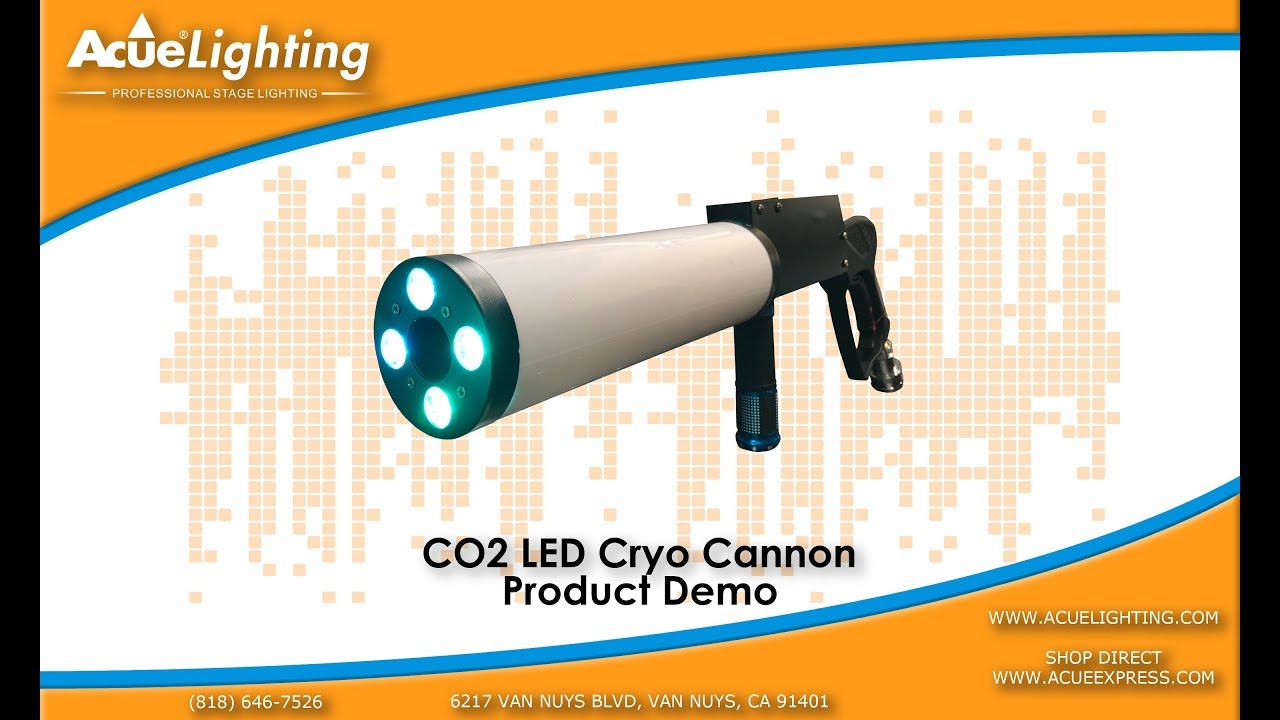 Co2 CRYO Cannon Jet Handheld LED Product Video Demo By Acue Lighting