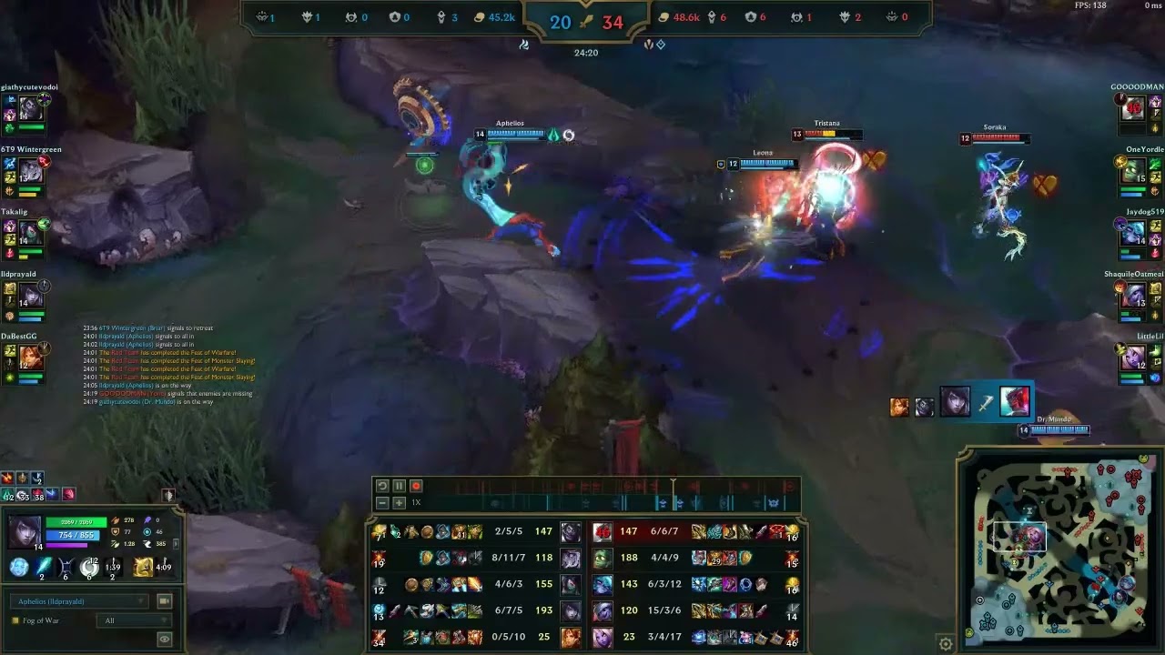 Aphelios breaking Yone's ankles