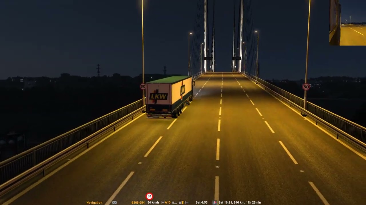 Delivery of goods in a game simulator.Transportation of drinks from Felixstowe to Hannover.23 tons_2