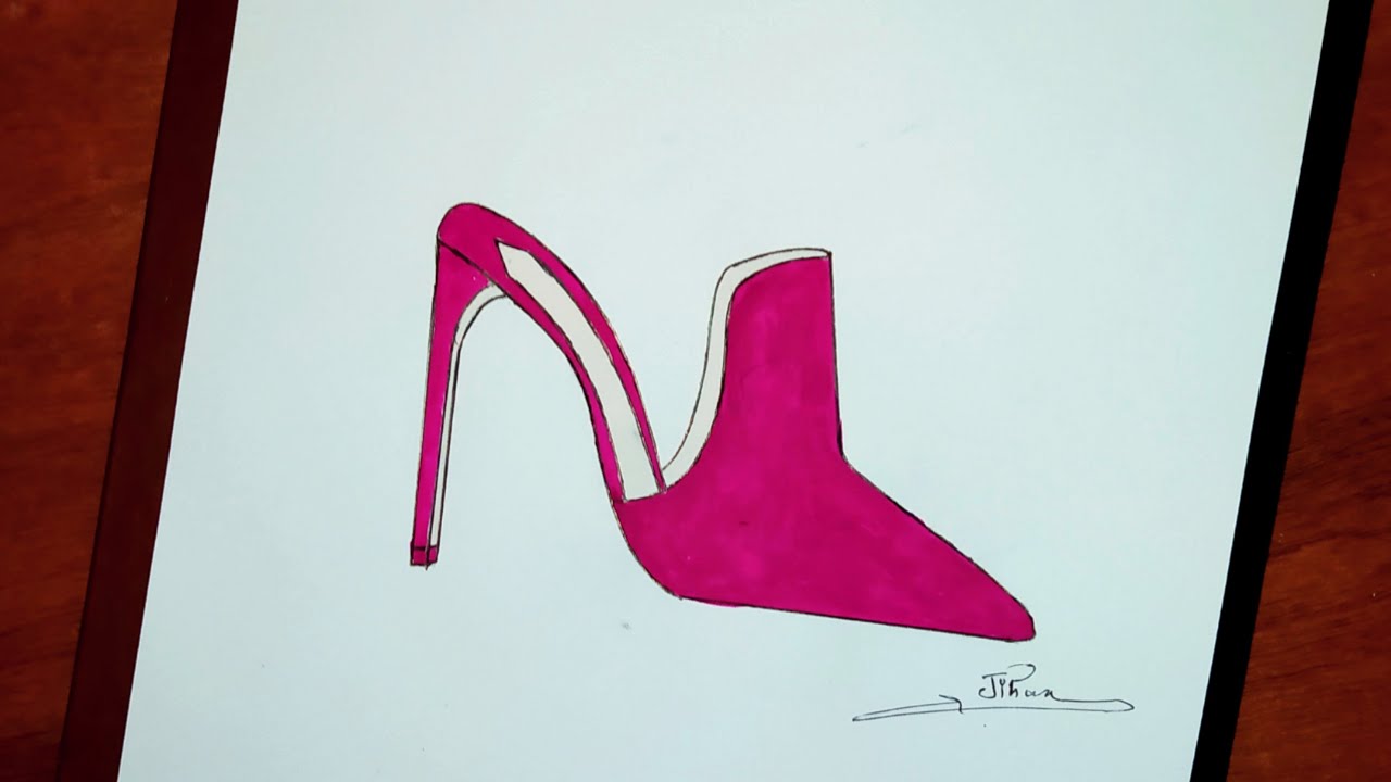 تعلم رسم حذاء كعب عالي سهل جدا 5 | Comment dessiner des chaussures talons