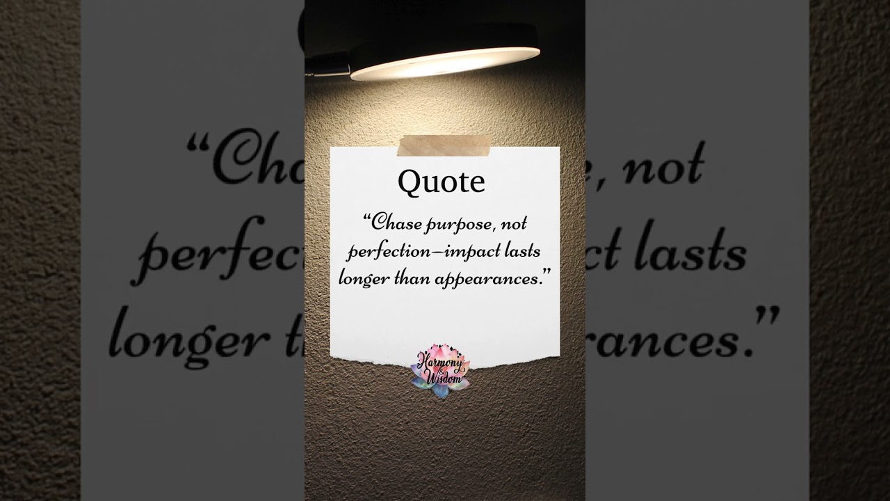 Purpose Over Perfection 
