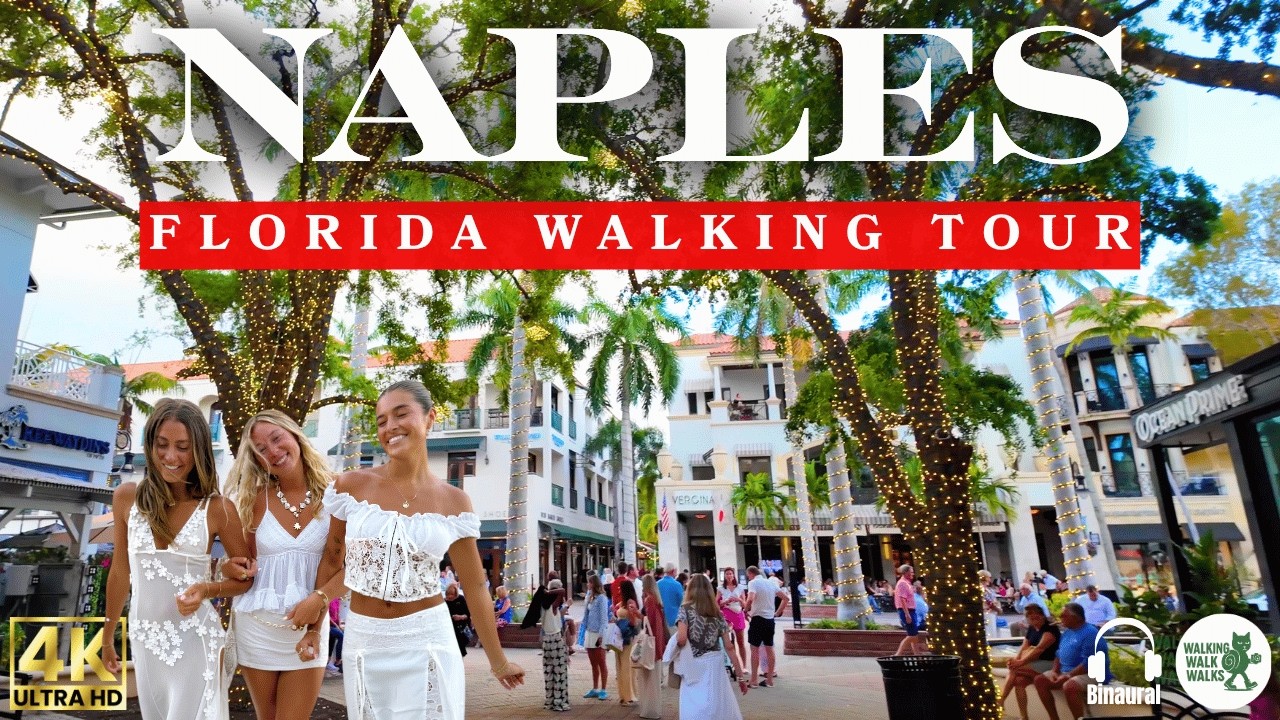Sunset in Naples, Florida | 3rd Street to 5th Ave | 4K Binaural Walking Tour