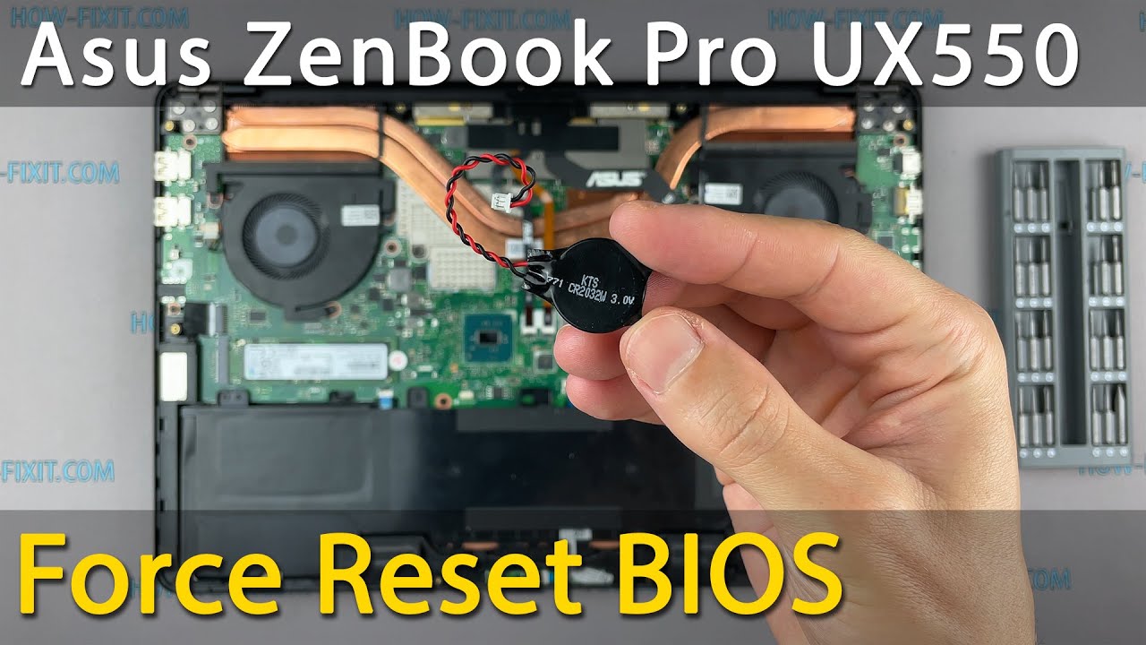 Руководство по сбросу BIOS и замене батареи CMOS на Asus ZenBook Pro UX550