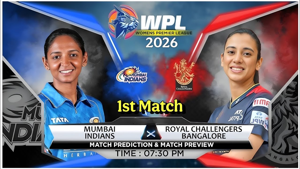 MI vs RCB WPL 2026 1st Match Prediction - Mumbai Indians vs Royal Challengers Bengaluru Women's IPL