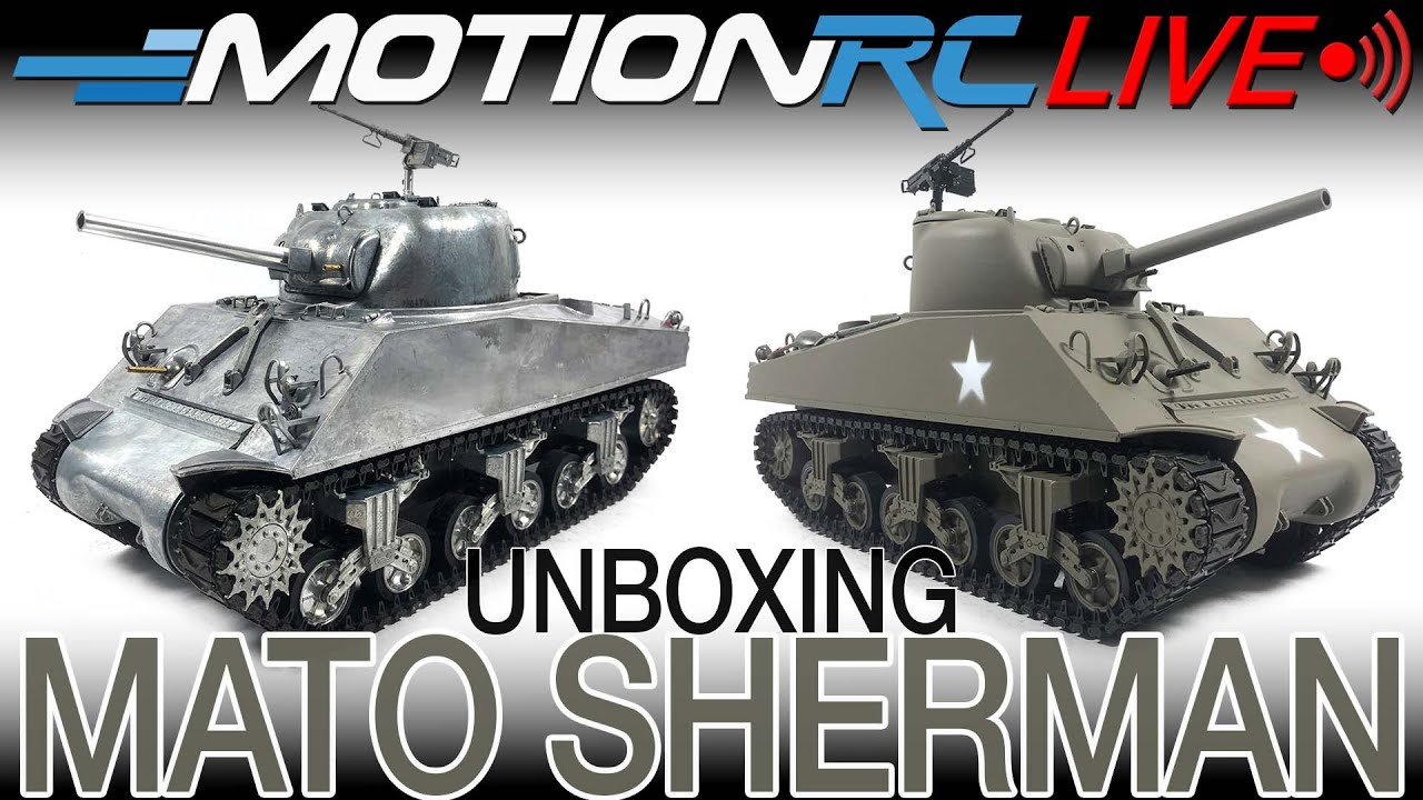Распаковка цельнометаллического радиоуправляемого танка Mato M4A3 Sherman в масштабе 1/16 | Motio...